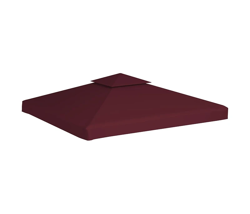 vidaXL 2-Tier Gazebo Top Cover 1 oz/ft² 9.8'x9.8' Bordeaux