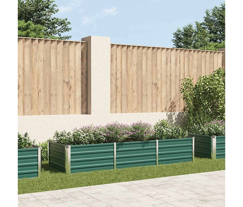 Garden Raised Bed Galvanized Steel 94.5"x31.5"x17.7" Green