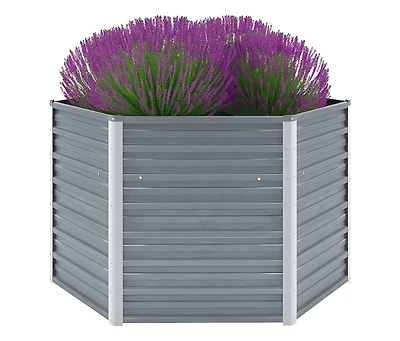 Garden Raised Bed Galvanized Steel 50.8"x50.8"x30.3" Gray