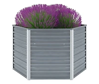 Garden Raised Bed Galvanized Steel 50.8"x50.8"x30.3" Gray