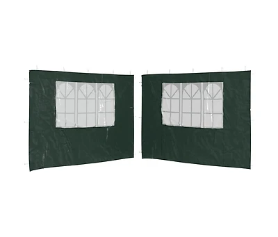 vidaXL Party Tent Sidewall 2 pcs with Window Pe Green
