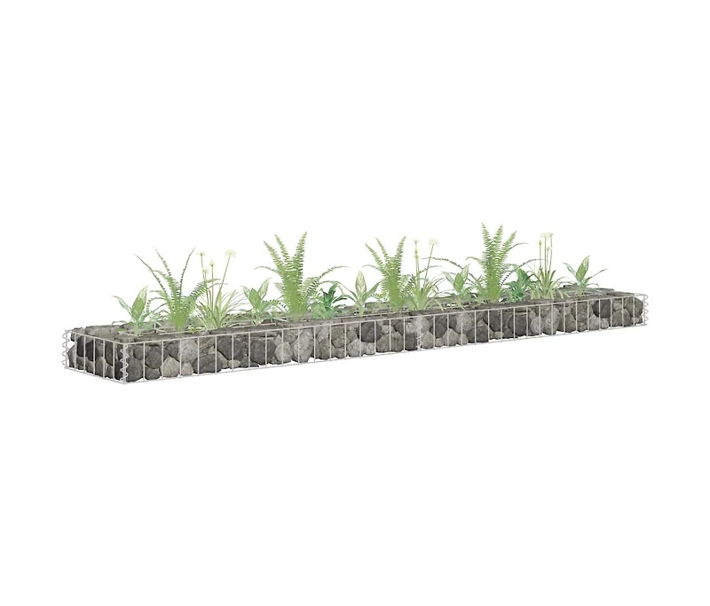 Gabion Raised Bed Galvanized Steel 70.9"x11.8"x3.9"