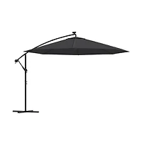 Cantilever Garden Parasol with Led Lights Black 137.8"