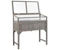 Raised Bed with Greenhouse 43.3"x21.3"x47.2" Solid Fir Wood