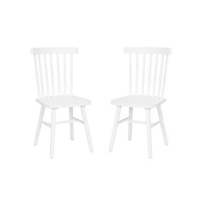 Torrin Set Of Two Premium Solid Wood Spindle Back Dining Chairs With Saddle Seats And Floor Protectant Felt Pads