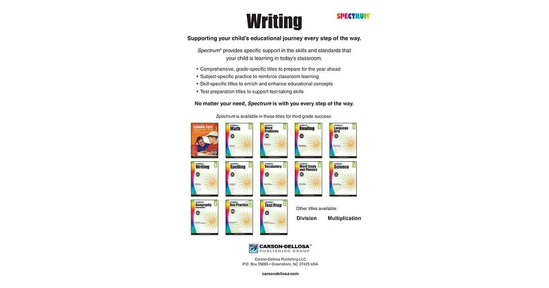 Spectrum Writing, Grade 3 by Spectrum Compiler