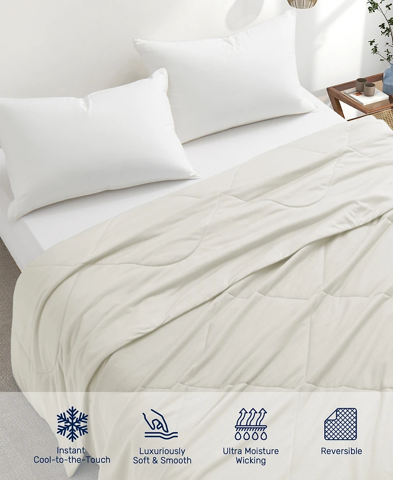 Unikome Waffle Year Ultra Soft Round Reversible Cooling Blanket, Full/Queen