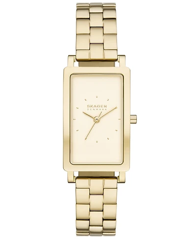 Skagen Women's Hagen Quartz Three Hand Gold-Tone Stainless Steel Watch, 22mm