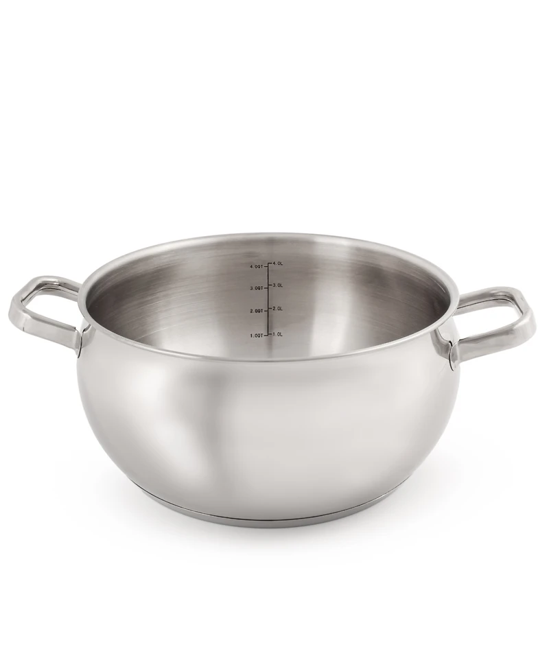 BergHOFF Belly Shape 18/10 Stainless Steel 9.5" Stock Pot with Ss Lid, 5.5qt.