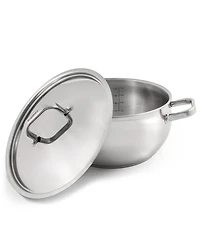 BergHOFF Belly Shape 18/10 Stainless Steel 9.5" Stock Pot with Ss Lid, 5.5qt.