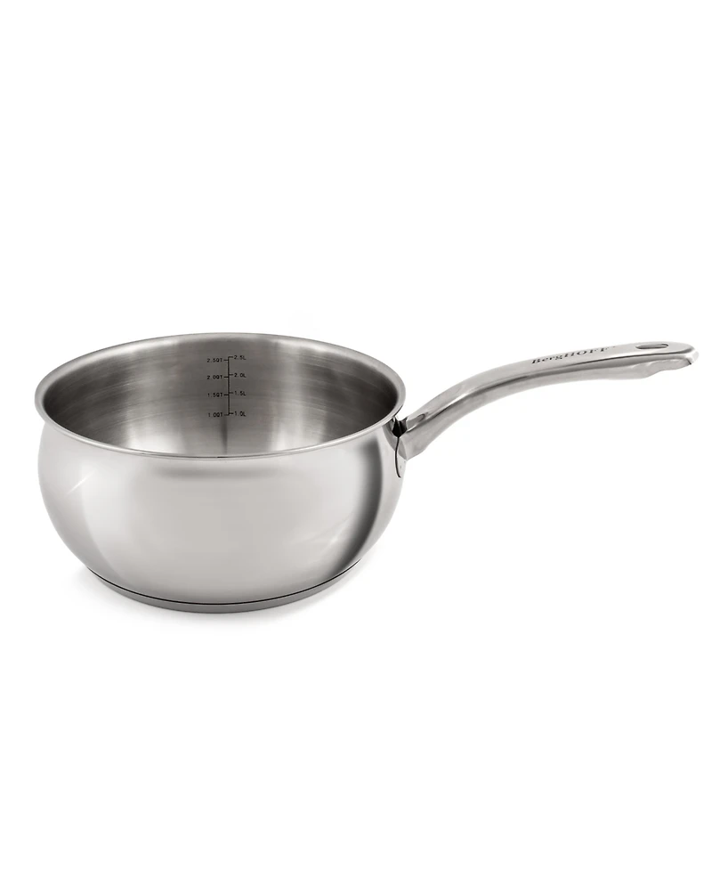 BergHOFF Belly 18/10 Stainless Steel 3.2 Quart Sauce Pan with Glass Lid