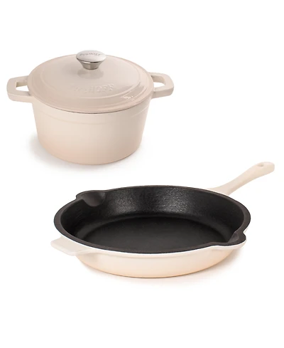 BergHOFF Neo 3pc Cast Iron Cookware Set, Fry Pan & Round Dutch Oven