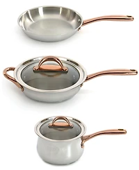 BergHOFF Ouro 18/10 Stainless Steel 5 Piece Starter Cookware Set with Glass Lids
