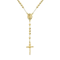 Bling Jewelry Prayer Rosario Crucifijo Ball Beads Catholic Virgin Mary Rosary Necklace 18K Gold Plated Brass