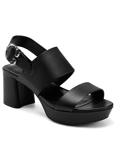 Aerosoles Women's Camera Leather Platform Heel Sandal