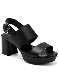 Aerosoles Women's Camera Leather Platform Heel Sandal