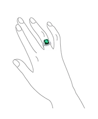 Bling Jewelry 7CT Cubic Zirconia Cz Pave Rectangle Green Emerald Cut Statement Fashion Ring Rhodium Plated Brass