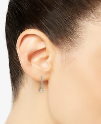 Wrapped Diamond Dangle Hoop Earrings (1/4 ct. t.w.) in 14k Gold, Created for Macy's