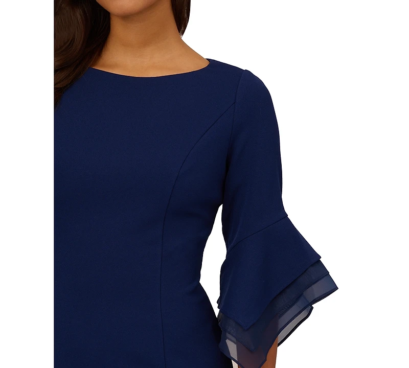 Adrianna Papell Women's Tiered-Cuff 3/4-Sleeve Sheath Dress