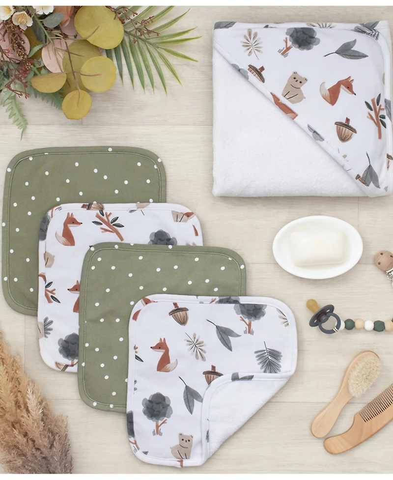 Living Textiles Baby Boys or Girls Bath Gift Set, 5 Piece