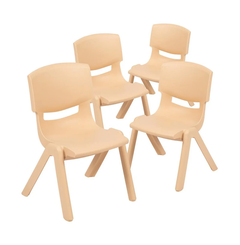 4 Pack Plastic Stackable Pre-k/School Chairs With 10.5"H Seat
