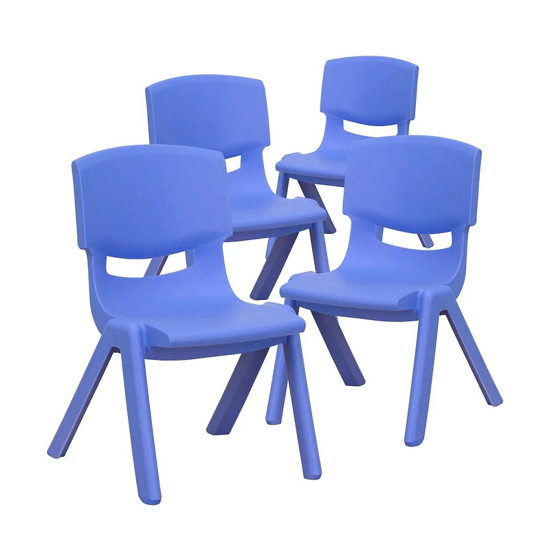 4 Pack Plastic Stackable Pre-k/School Chairs With 10.5"H Seat