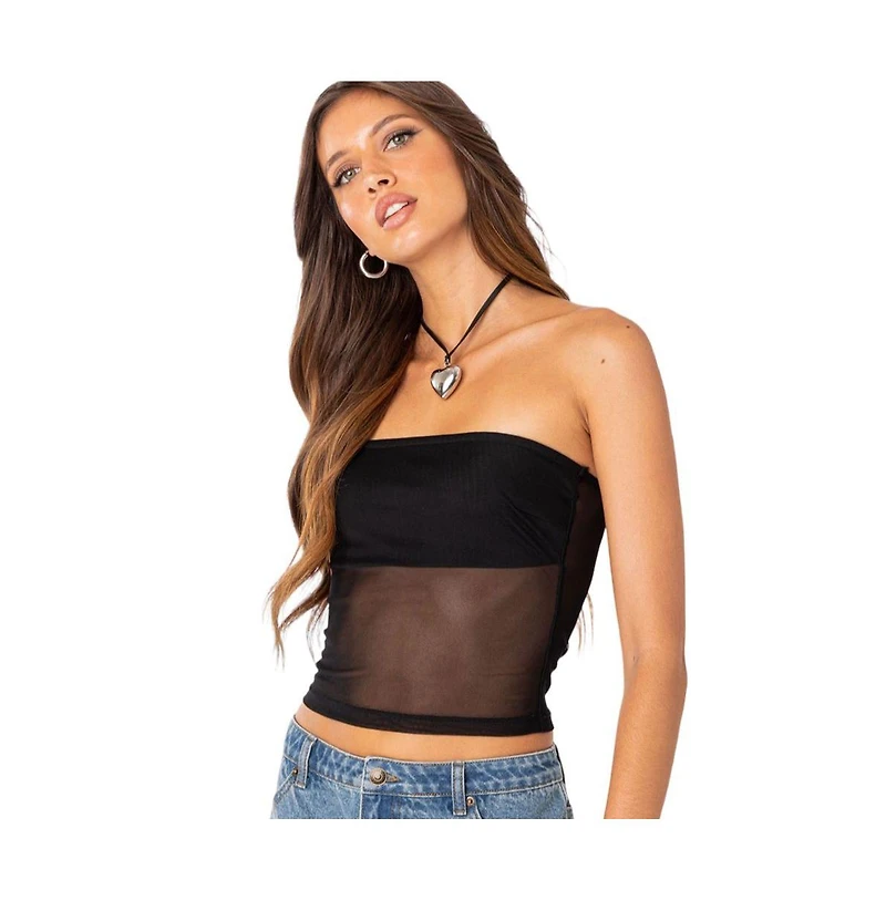 Women's Celestia Sheer Mesh Tube Top