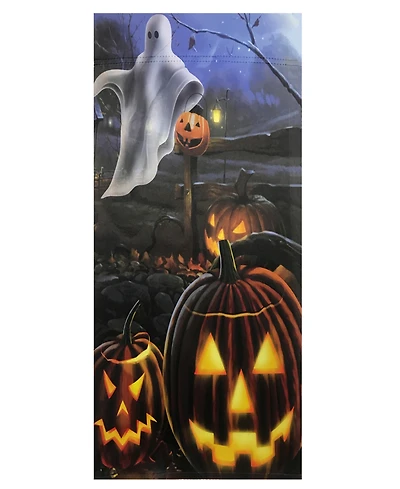 Pumpkins and Ghost Spooky Halloween Outdoor House Flag, 28" x 40"