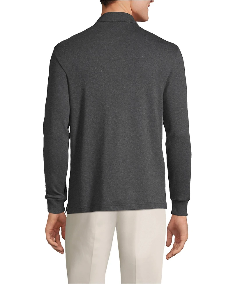 Lands' End Men's Long Sleeve Cotton Supima Polo Shirt