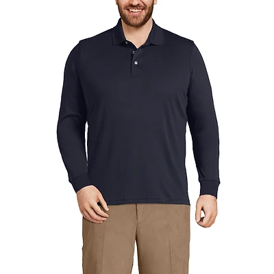 Lands' End Big & Tall Long Sleeve Supima Interlock Polo Shirt