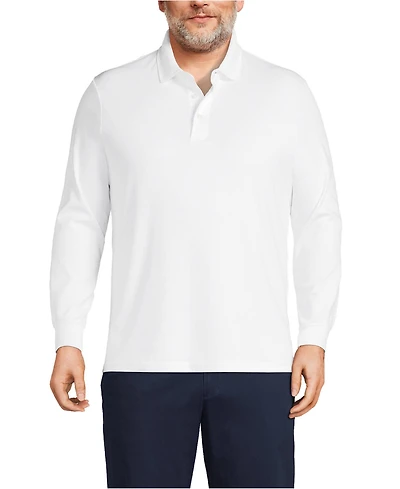 Lands' End Big & Tall Long Sleeve Supima Interlock Polo Shirt