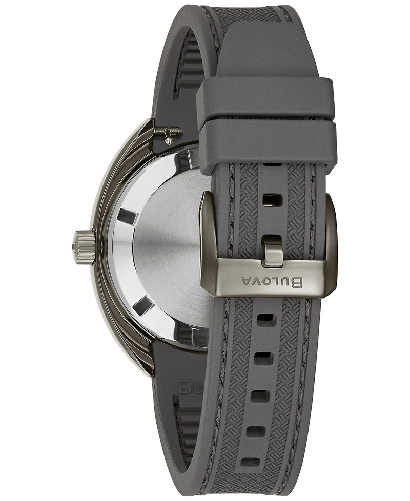 Bulova Men's Automatic Oceanographer Gmt Gray Polyurethane Strap Watch 41mm