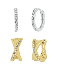 And Now This Clear Crystal Stone Hoop Earring Set