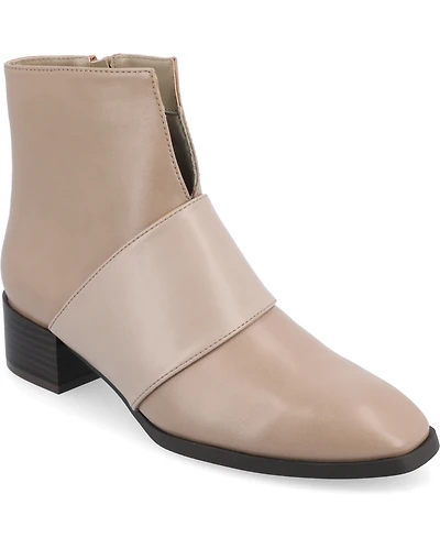 Journee Collection Women's Kyler Two Tone Block Heel Booties