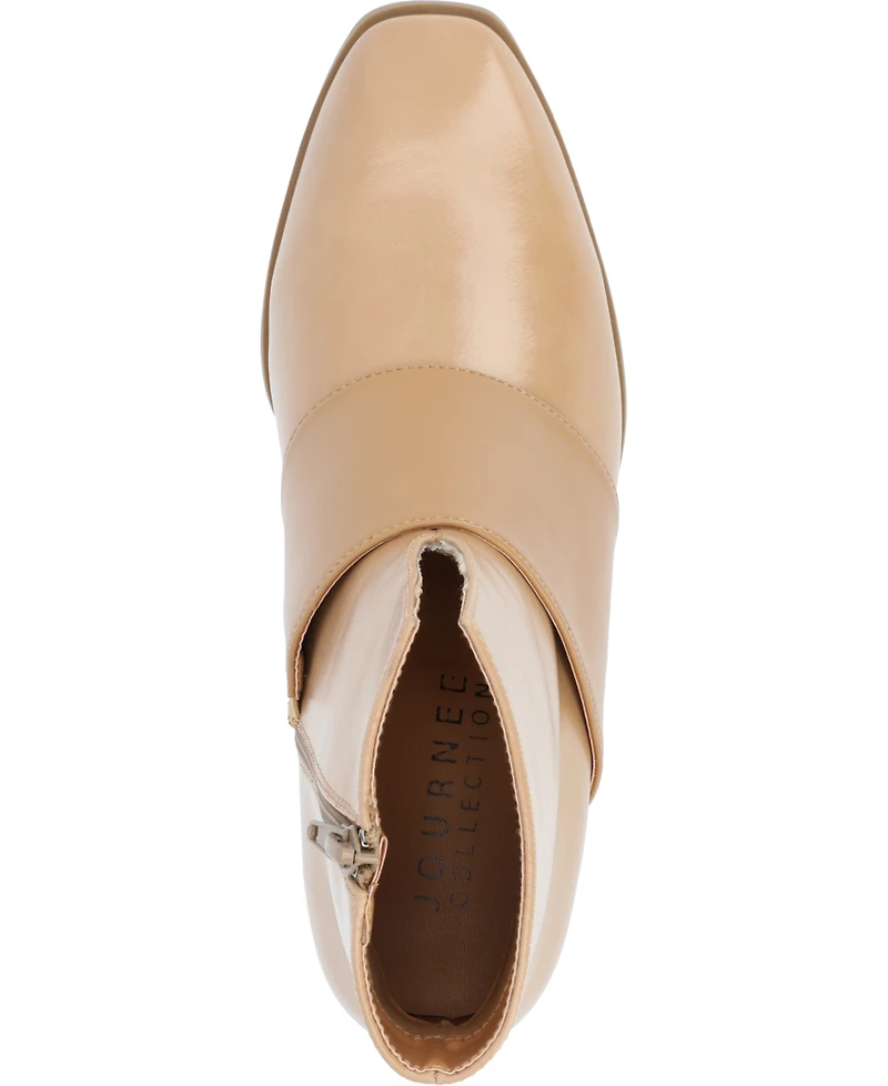 Journee Collection Women's Kyler Two Tone Block Heel Booties