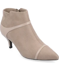 Journee Collection Women's Embrie Two Tone Kitten Heel Dress Booties