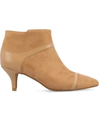 Journee Collection Women's Embrie Two Tone Kitten Heel Dress Booties