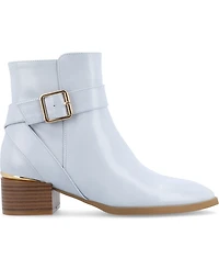 Journee Collection Women's Elley Buckle Strap Block Heel Booties