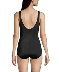Lands' End Women's Mastectomy Chlorine Resistant Tugless One Piece Swimsuit Soft Cup