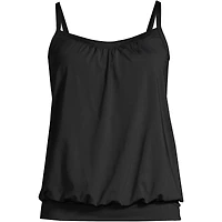 Lands' End Women's Blouson Tummy Hiding Tankini Swimsuit Top Adjustable Straps