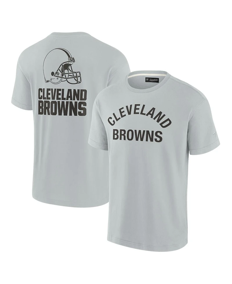 Men's and Women's Fanatics Signature Gray Cleveland Browns Super Soft Short Sleeve T-shirt