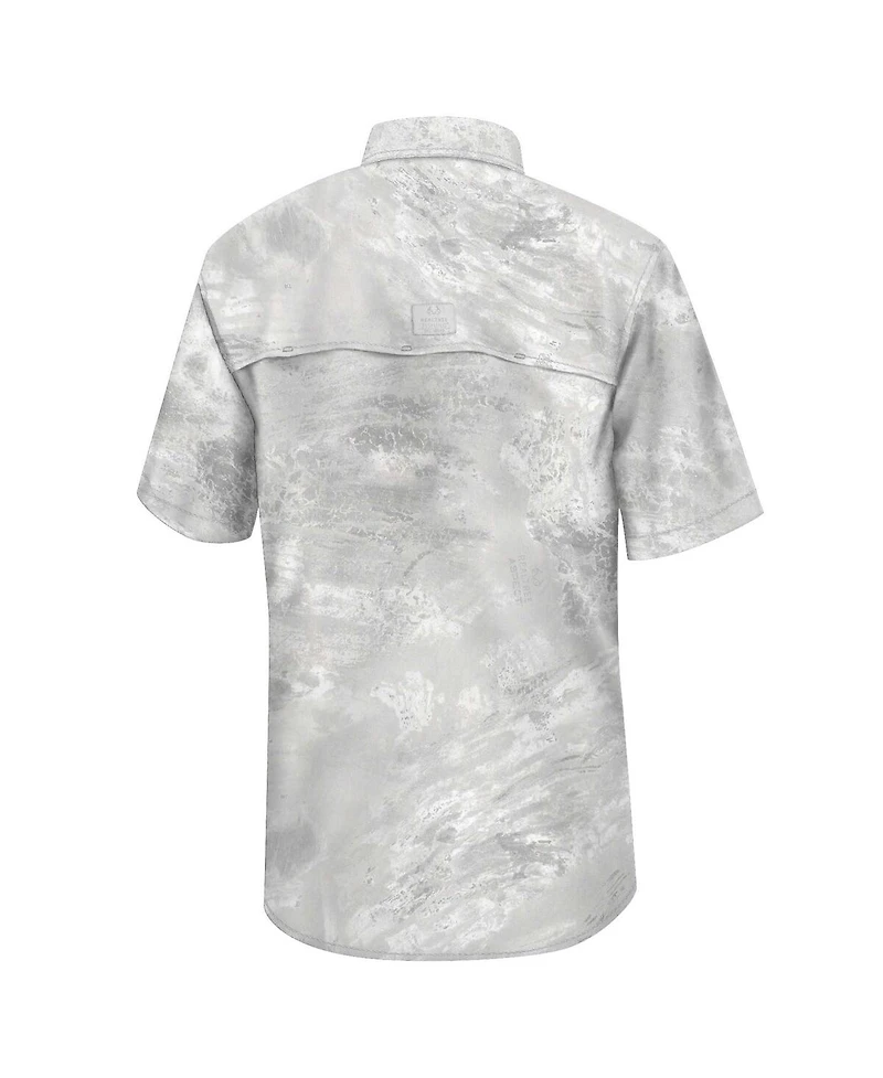 Men's Colosseum White Montana Grizzlies Realtree Aspect Charter Full-Button Fishing Shirt