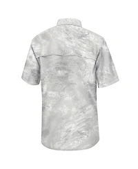 Men's Colosseum White Montana Grizzlies Realtree Aspect Charter Full-Button Fishing Shirt