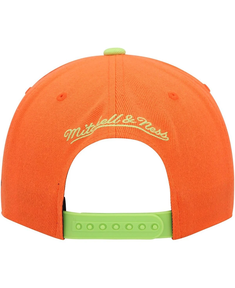 Men's Mitchell & Ness Orange San Jose Earthquakes Throwback Logo Snapback Hat
