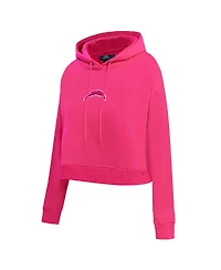 Women's Pro Standard Los Angeles Chargers Triple Pink Cropped Pullover Hoodie