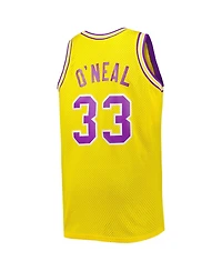 Men's 1990/91 Mitchell & Ness Shaquille O'Neal Gold Lsu Tigers Big and Tall Swingman Jersey