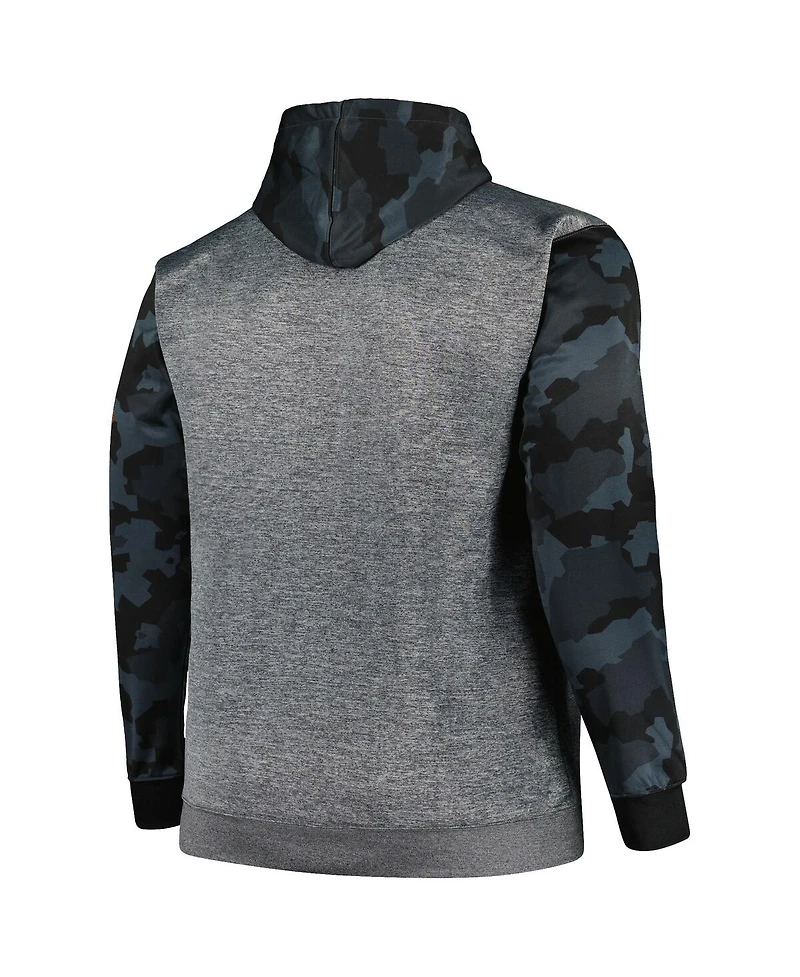 Men's Fanatics Heather Charcoal Washington Commanders Big and Tall Camo Pullover Hoodie