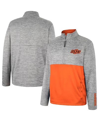 Men's Colosseum Gray Oklahoma State Cowboys John Half-Zip Jacket