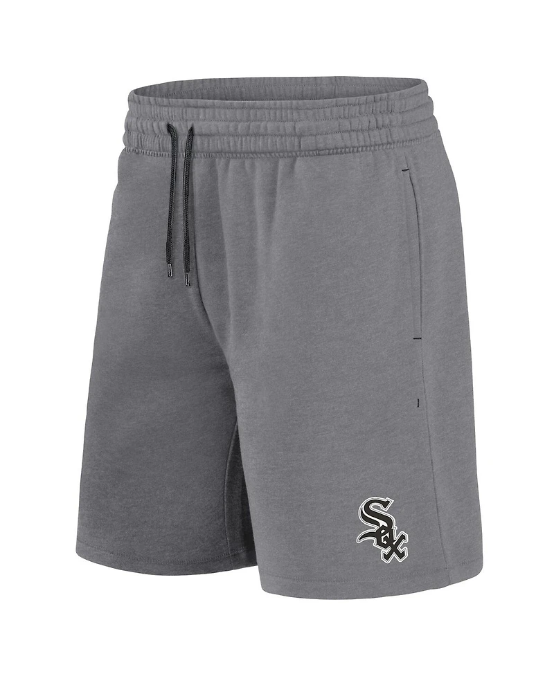 Men's Fanatics Black, Heather Gray Chicago White Sox Arch T-shirt and Shorts Combo Set