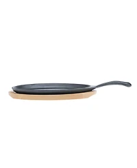 Basic Essentials 2 Piece Cast Iron Oval Fajita Plate
